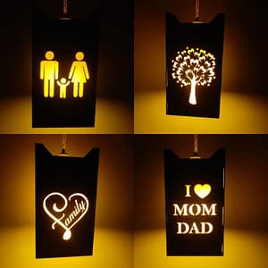 WOODIOGRAPHY Wooden ceiling pendant lamp shade family theme for home decoration